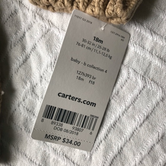 Carter’s baby boy sweater character hood - Picture 4 of 5